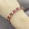Rhodium Gold Filled Tennis Bracelet, Cluster Design, with Ruby and White Cubic Zirconia, Polished, Rhodium Finish, 03.206.0004.16.07 (06 MM Thickness, 7 Inches Length)