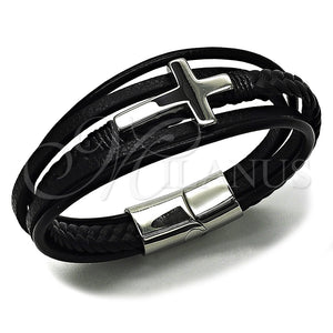 Stainless Steel Bracelet — Fancy Bracelet Cross Design Polished 03. 24 MM — main product view — SKU 164733 | Acero Inoxidable brazalete — elegante Bracelet cruz diseño pulido 03. 24 MM — SKU 164733