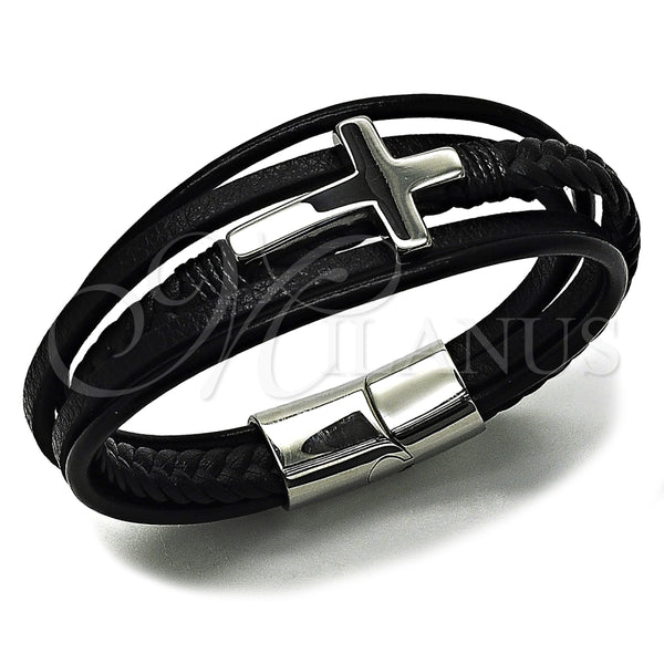 Stainless Steel Bracelet — Fancy Bracelet Cross Design Polished 03. 24 MM — main product view — SKU 164733 | Acero Inoxidable brazalete — elegante Bracelet cruz diseño pulido 03. 24 MM — SKU 164733