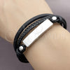 Stainless Steel Fancy Bracelet, Nameplate Design, Polished, Steel Finish, 03.462.0014.09 (21 MM Thickness, 9 Inches Length)