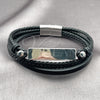 Stainless Steel Fancy Bracelet, Nameplate Design, Polished, Steel Finish, 03.462.0014.09 (21 MM Thickness, 9 Inches Length)