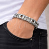 Stainless Steel Solid Bracelet, Polished, Steel Finish, 03.461.0001.09 (14 MM Thickness, 9 Inches Length)