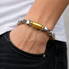 Stainless Steel Solid Bracelet, Polished, Two Tone, 03.461.0002.09 (09 MM Thickness, 9 Inches Length)