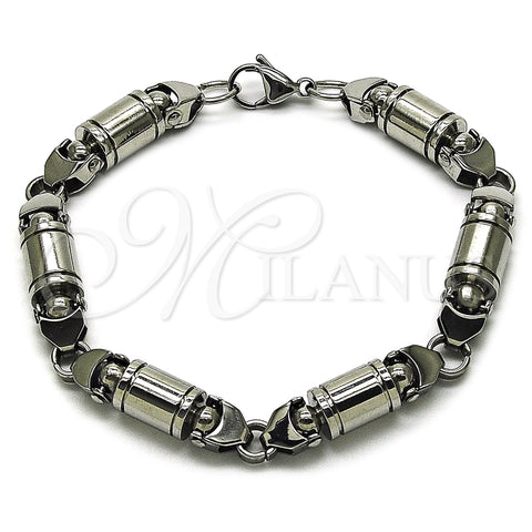 Stainless Steel Solid Bracelet, Polished, Steel Finish, 03.461.0002.1.09 (09 MM Thickness, 9 Inches Length)