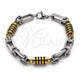 Stainless Steel Solid Bracelet, Polished, Two Tone, 03.461.0004.1.09 (Thickness, 9 Inches Length)