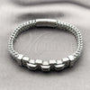 Stainless Steel Solid Bracelet, Square Franco Design, Polished, Steel Finish, 03.461.0005.09 (Thickness, 9 Inches Length)