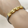 Stainless Steel Solid Bracelet, Square Franco Design, Polished, Two Tone, 03.461.0006.09 (Thickness, 9 Inches Length)