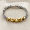 Stainless Steel Solid Bracelet, Square Franco Design, Polished, Two Tone, 03.461.0006.09 (Thickness, 9 Inches Length)