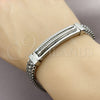 Stainless Steel Solid Bracelet, Square Franco Design, Polished, Steel Finish, 03.461.0007.09 (10 MM Thickness, 9 Inches Length)
