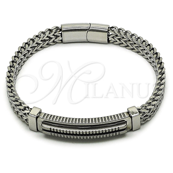 Stainless Steel Bracelet — Solid Bracelet Square Franco Design Polished 03. 10 — main product view — SKU 164760 | Acero Inoxidable brazalete — Solid Bracelet Square Franco diseño pulido 03. 10 — SKU 164760