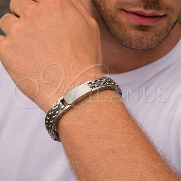 Stainless Steel Bracelet — Solid Bracelet Polished 03. Thickness 9 Inches Length — alternate product view — SKU 164762 | Acero Inoxidable brazalete — Solid Bracelet pulido 03. Thickness 9 Inches Length — SKU 164762
