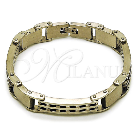 Stainless Steel Solid Bracelet, Polished, Steel Finish, 03.461.0009.09 (Thickness, 9 Inches Length)