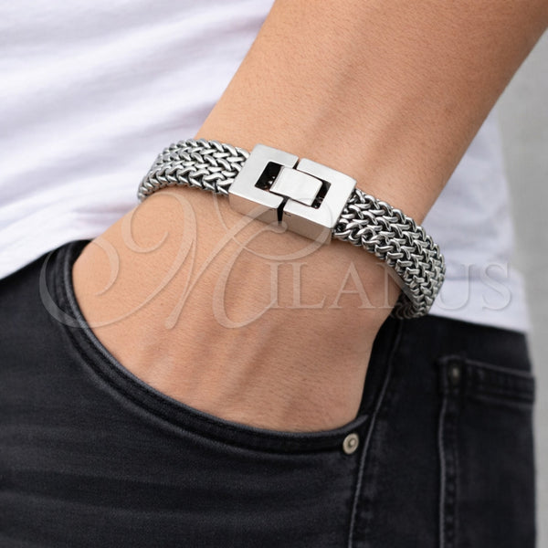 Stainless Steel Bracelet — Solid Bracelet Polished 03. Thickness 9 Inches Length — alternate product view — SKU 164763 | Acero Inoxidable brazalete — Solid Bracelet pulido 03. Thickness 9 Inches Length — SKU 164763