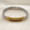 Stainless Steel Solid Bracelet, Square Franco Design, Polished, Two Tone, 03.461.0007.1.09 (10 MM Thickness, 9 for wholesale, additional product view 4