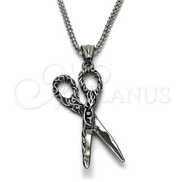 Stainless Steel Necklace — Pendant Necklace Box Design Polished 04. 03 MM — main product view — SKU 164765 | Acero Inoxidable collar — Pendant Necklace Box diseño pulido 04. 03 MM — SKU 164765
