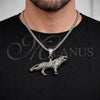 Stainless Steel Pendant Necklace, Box Design, Polished, Steel Finish, 04.461.0002.24 (03 MM Thickness, 24 Inches Length)