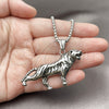 Stainless Steel Pendant Necklace, Box Design, Polished, Steel Finish, 04.461.0002.24 (03 MM Thickness, 24 Inches Length)