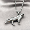 Stainless Steel Pendant Necklace, Box Design, Polished, Steel Finish, 04.461.0002.24 (03 MM Thickness, 24 Inches Length)