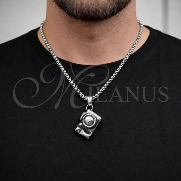 Stainless Steel Necklace — Pendant Necklace Polished 04. 03 MM Thickness 24 — alternate product view — SKU 164768 | Acero Inoxidable collar — Pendant Necklace pulido 04. 03 MM Thickness 24 — SKU 164768
