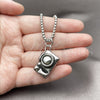 Stainless Steel Pendant Necklace, Polished, Steel Finish, 04.461.0004.24 (03 MM Thickness, 24 Inches Length)