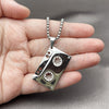 Stainless Steel Pendant Necklace, Box Design, Polished, Steel Finish, 04.461.0005.24 (03 MM Thickness, 24 Inches Length)