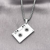 Stainless Steel Pendant Necklace, Box Design, Polished, Steel Finish, 04.461.0005.24 (03 MM Thickness, 24 Inches Length)