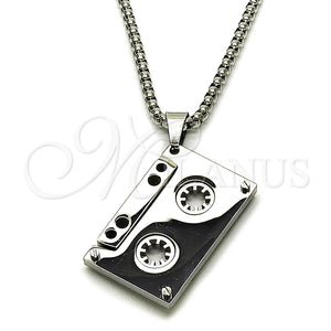 Stainless Steel Necklace — Pendant Necklace Box Design Polished 04. 03 MM — main product view — SKU 164770 | Acero Inoxidable collar — Pendant Necklace Box diseño pulido 04. 03 MM — SKU 164770