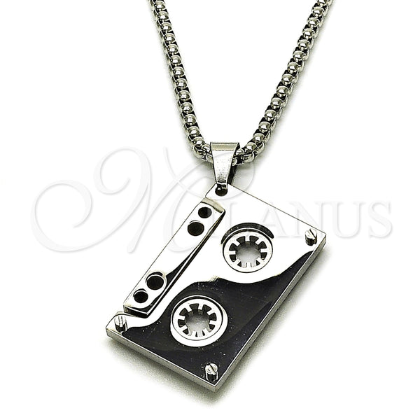 Stainless Steel Necklace — Pendant Necklace Box Design Polished 04. 03 MM — main product view — SKU 164770 | Acero Inoxidable collar — Pendant Necklace Box diseño pulido 04. 03 MM — SKU 164770