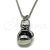 Stainless Steel Pendant Necklace, Box Design, Polished, Steel Finish, 04.461.0006.24 (03 MM Thickness, 24 Inches Length)