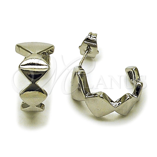 White Gold Filled Hoop Earrings — Small Hoop Polished 02. — main product view — SKU 164774 | Oro Laminado Blanco aretes de aro — Small Hoop pulido 02. — SKU 164774
