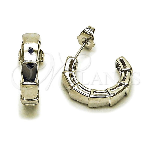 White Gold Filled Hoop Earrings — Small Hoop Snake Design Polished 02. — main product view — SKU 164777 | Oro Laminado Blanco aretes de aro — Small Hoop Snake diseño pulido 02. — SKU 164777