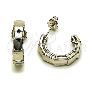 White Gold Filled Hoop Earrings — Small Hoop Snake Design Polished 02. — main product view — SKU 164777 | Oro Laminado Blanco aretes de aro — Small Hoop Snake diseño pulido 02. — SKU 164777