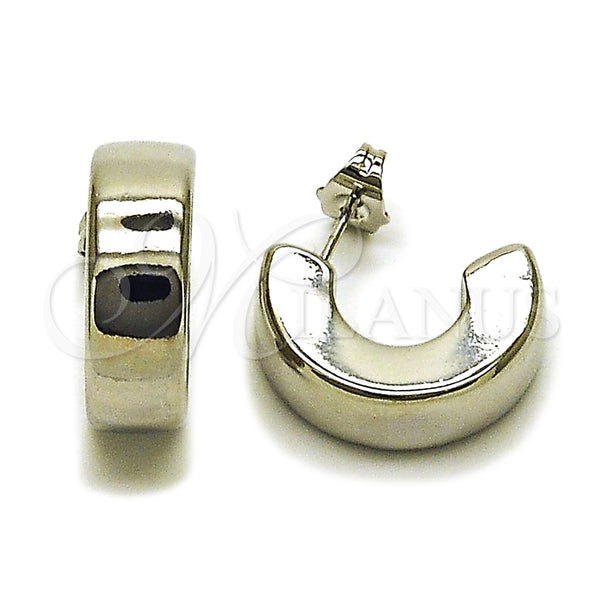 White Gold Filled Hoop Earrings — Small Hoop Polished 02. — main product view — SKU 164779 | Oro Laminado Blanco aretes de aro — Small Hoop pulido 02. — SKU 164779