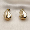 Oro Laminado Stud Earring, Gold Filled Style Teardrop Design, Polished, Golden Finish, 02.163.0419