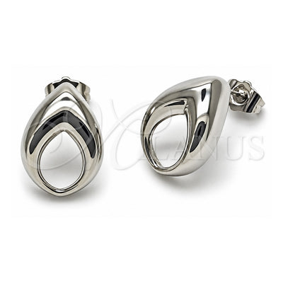 White Gold Filled Stud Earring, Four-leaf Clover Design, Polished, Rhodium Finish, 02.163.0420.1