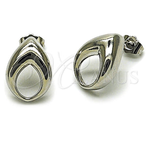White Gold Filled Ring — Stud Earring Four-leaf Clover Design Polished 02. — main product view — SKU 164786 | Oro Laminado Blanco anillo — Stud Earring Four-leaf Clover diseño pulido 02. — SKU 164786