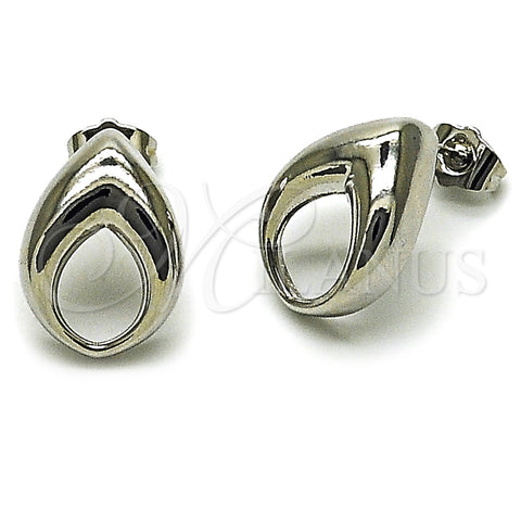 Rhodium Gold Filled Stud Earring, Four-leaf Clover Design, Polished, Rhodium Finish, 02.163.0420.1