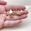 Oro Laminado Stud Earring, Gold Filled Style Teardrop Design, Polished, Golden Finish, 02.163.0421 for wholesale, additional product view 3