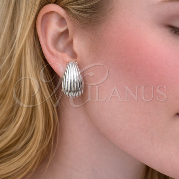 White Gold Filled Ring — Stud Earring Teardrop Design Polished 02. — alternate product view — SKU 164789 | Oro Laminado Blanco anillo — Stud Earring Teardrop diseño pulido 02. — SKU 164789