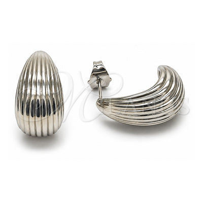 White Gold Filled Stud Earring, Teardrop Design, Polished, Rhodium Finish, 02.163.0421.1