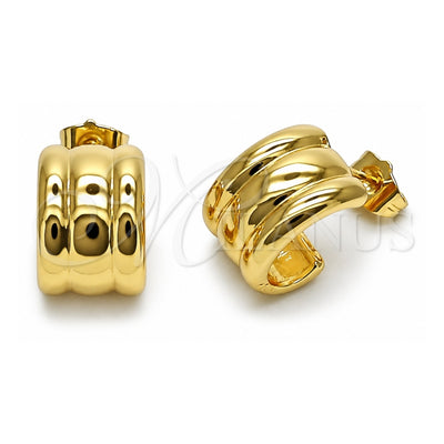 Oro Laminado Stud Earring, Gold Filled Style Polished, Golden Finish, 02.163.0422
