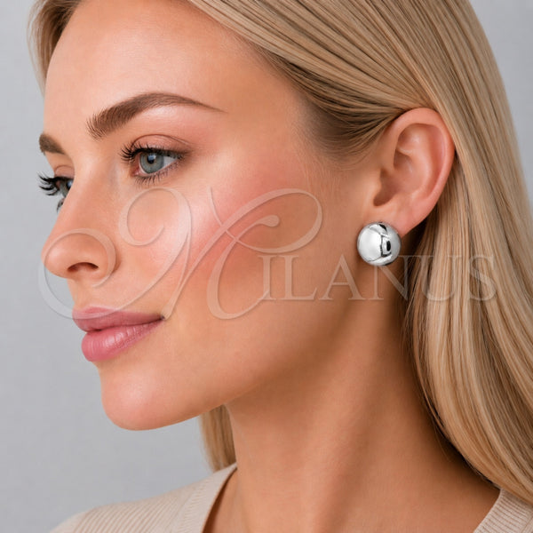 White Gold Filled Ring — Stud Earring Polished 02. — alternate product view — SKU 164792 | Oro Laminado Blanco anillo — Stud Earring pulido 02. — SKU 164792