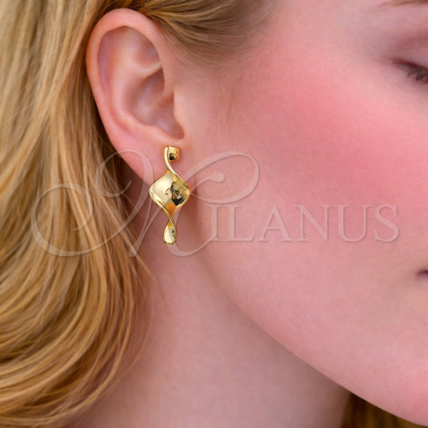 Gold Filled Ring — Stud Earring Twist Design Polished 02. — alternate product view — SKU 164794 | Oro Laminado anillo — Stud Earring Twist diseño pulido 02. — SKU 164794