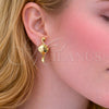Dorado Oro Laminado Aretes, vista 2 de la galería del producto por Mayoreo, vista adicional 2 del producto