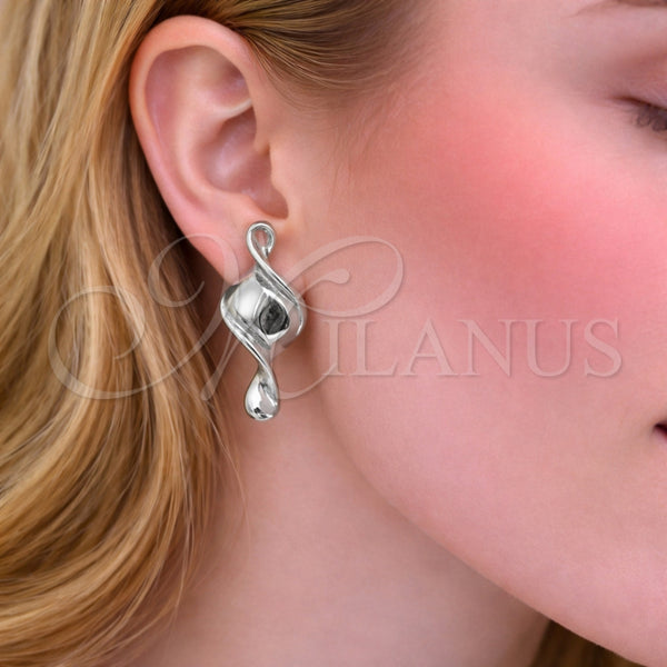 White Gold Filled Ring — Stud Earring Twist Design Polished 02. — alternate product view — SKU 164795 | Oro Laminado Blanco anillo — Stud Earring Twist diseño pulido 02. — SKU 164795