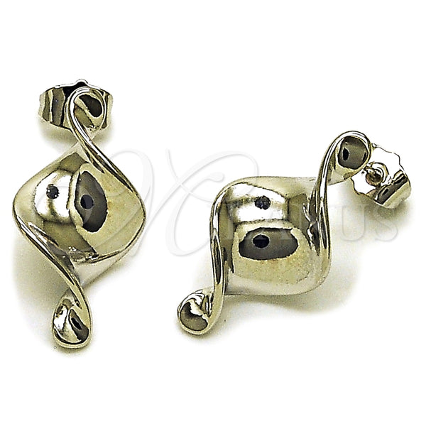 White Gold Filled Ring — Stud Earring Twist Design Polished 02. — main product view — SKU 164795 | Oro Laminado Blanco anillo — Stud Earring Twist diseño pulido 02. — SKU 164795
