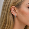 White Gold Filled Small Hoop, Rope Design, Diamond Cutting Finish, Rhodium Finish, 02.163.0279.1.20