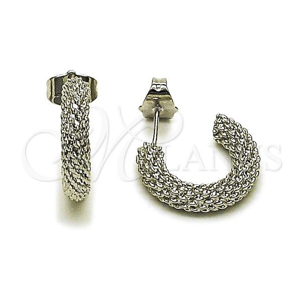 Rhodium Gold Filled Small Hoop, Rope Design, Diamond Cutting Finish, Rhodium Finish, 02.163.0279.1.20