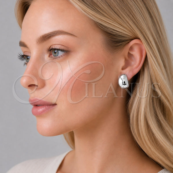 White Gold Filled Ring — Stud Earring Polished 02. — alternate product view — SKU 164799 | Oro Laminado Blanco anillo — Stud Earring pulido 02. — SKU 164799