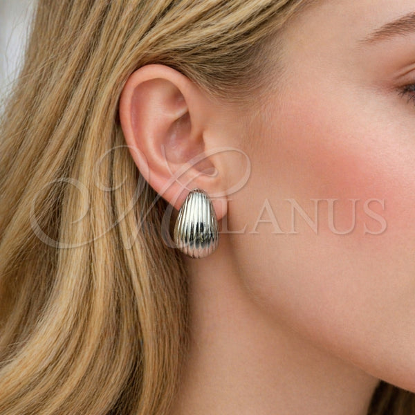 White Gold Filled Ring — Stud Earring Teardrop Design Polished 02. — alternate product view — SKU 164801 | Oro Laminado Blanco anillo — Stud Earring Teardrop diseño pulido 02. — SKU 164801
